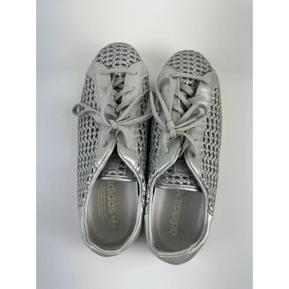 Adidas Originals Stan Smith Lo Pro Shoes Sneaker Woven Silver Metallic Womens 10